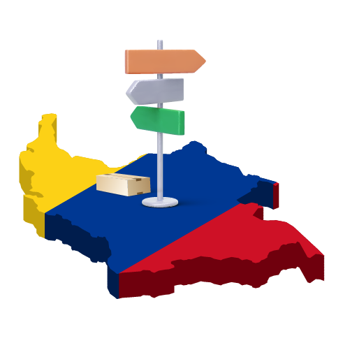 Mapa de colombia icono 3d entrenvios